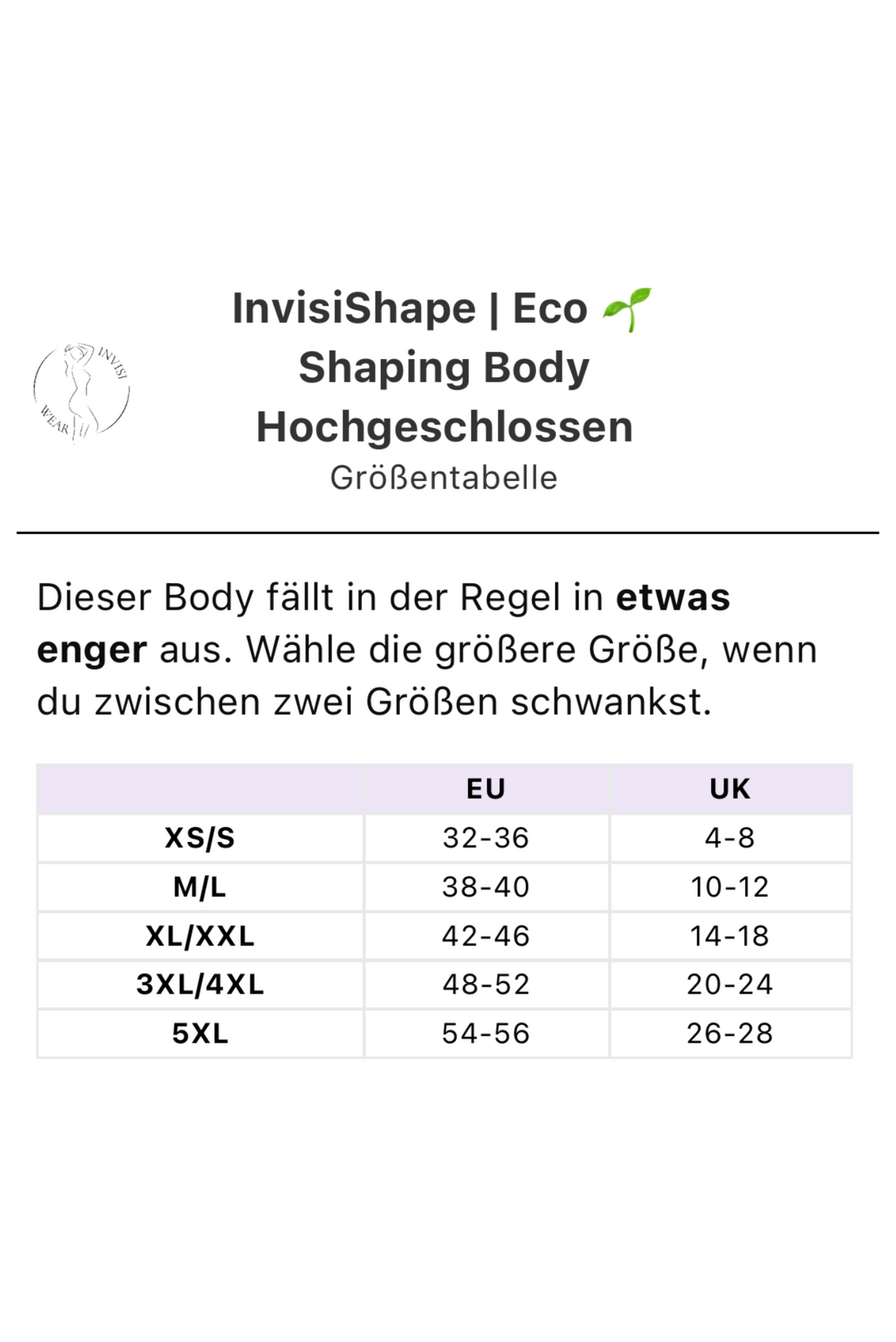 PREMIUM InvisiShape | Eco 🌱 Shaping Body Hochgeschlossen