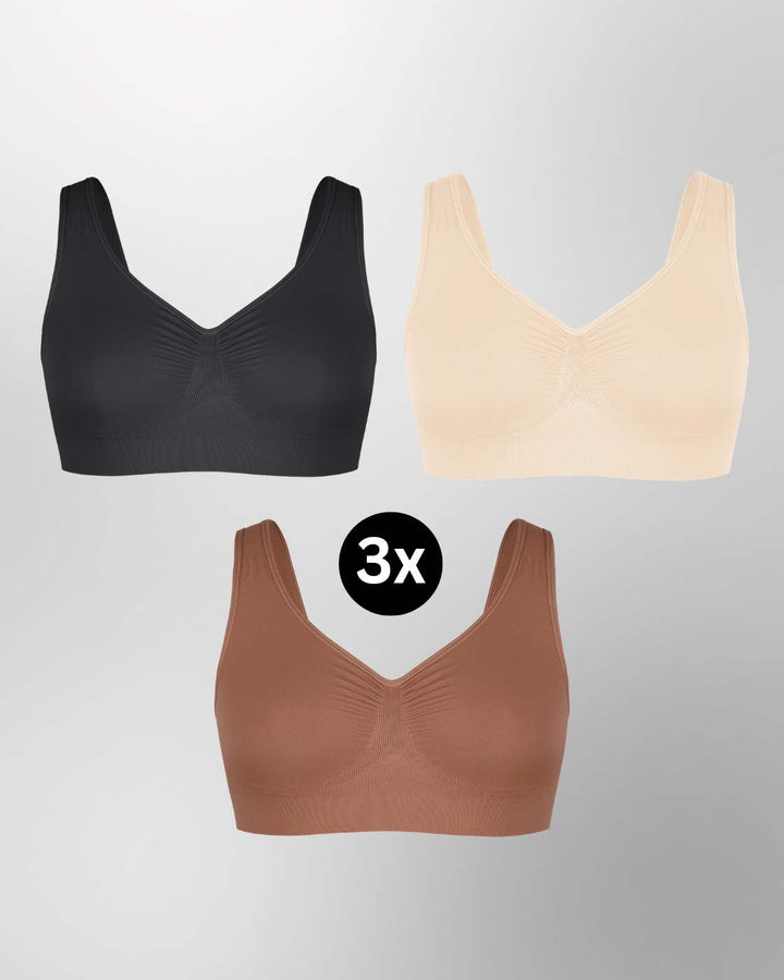 InvisiBra "Soft" 2.0 - Bügelloser BH mit breiten Komfort-Trägern - 3er Set
