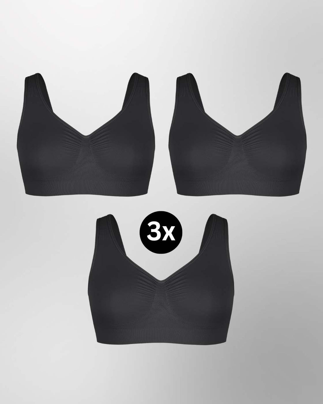 InvisiBra "Soft" 2.0 - Bügelloser BH mit breiten Komfort-Trägern - 3er Set