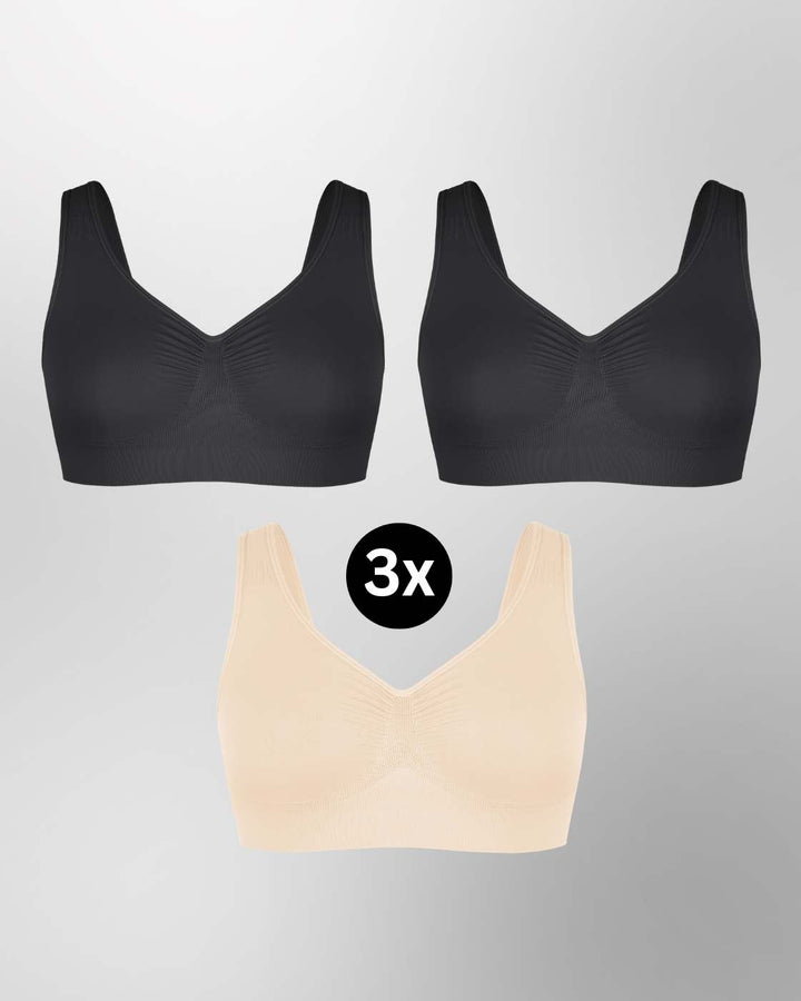 InvisiBra "Soft" 2.0 - Bügelloser BH mit breiten Komfort-Trägern - 3er Set