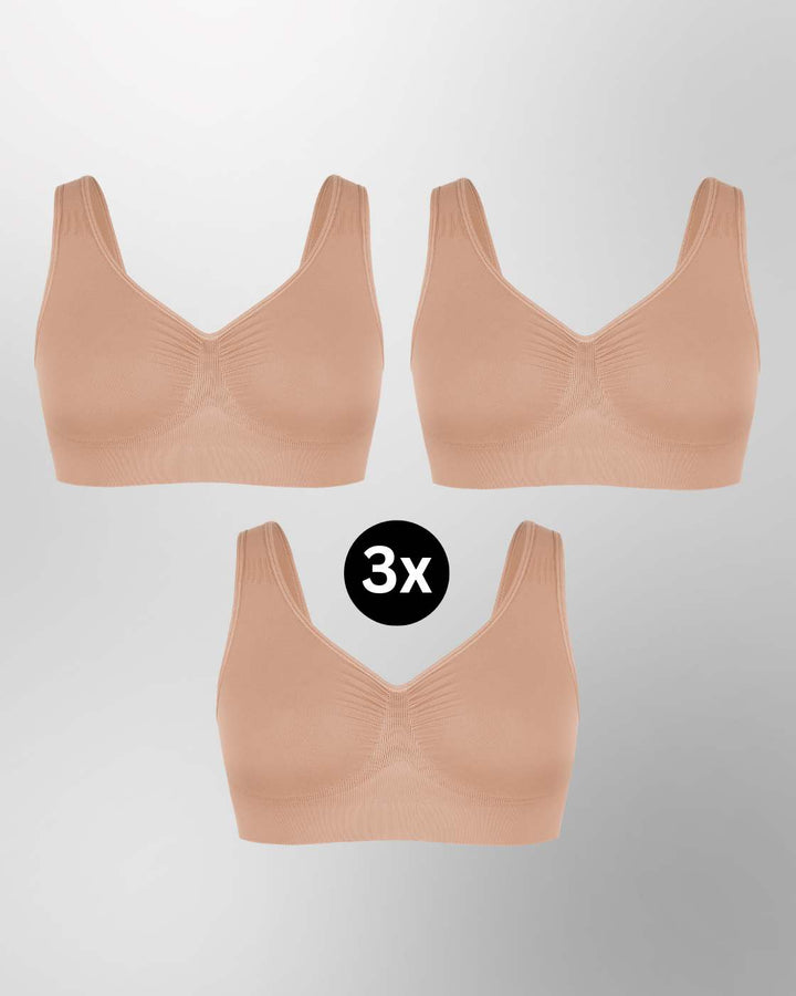 InvisiBra "Soft" 2.0 - Bügelloser BH mit breiten Komfort-Trägern - 3er Set
