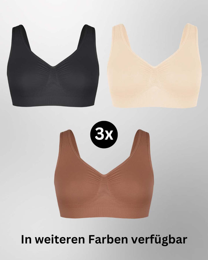 InvisiBra "Soft" 2.0 - Bügelloser BH mit breiten Komfort-Trägern - 3er Set