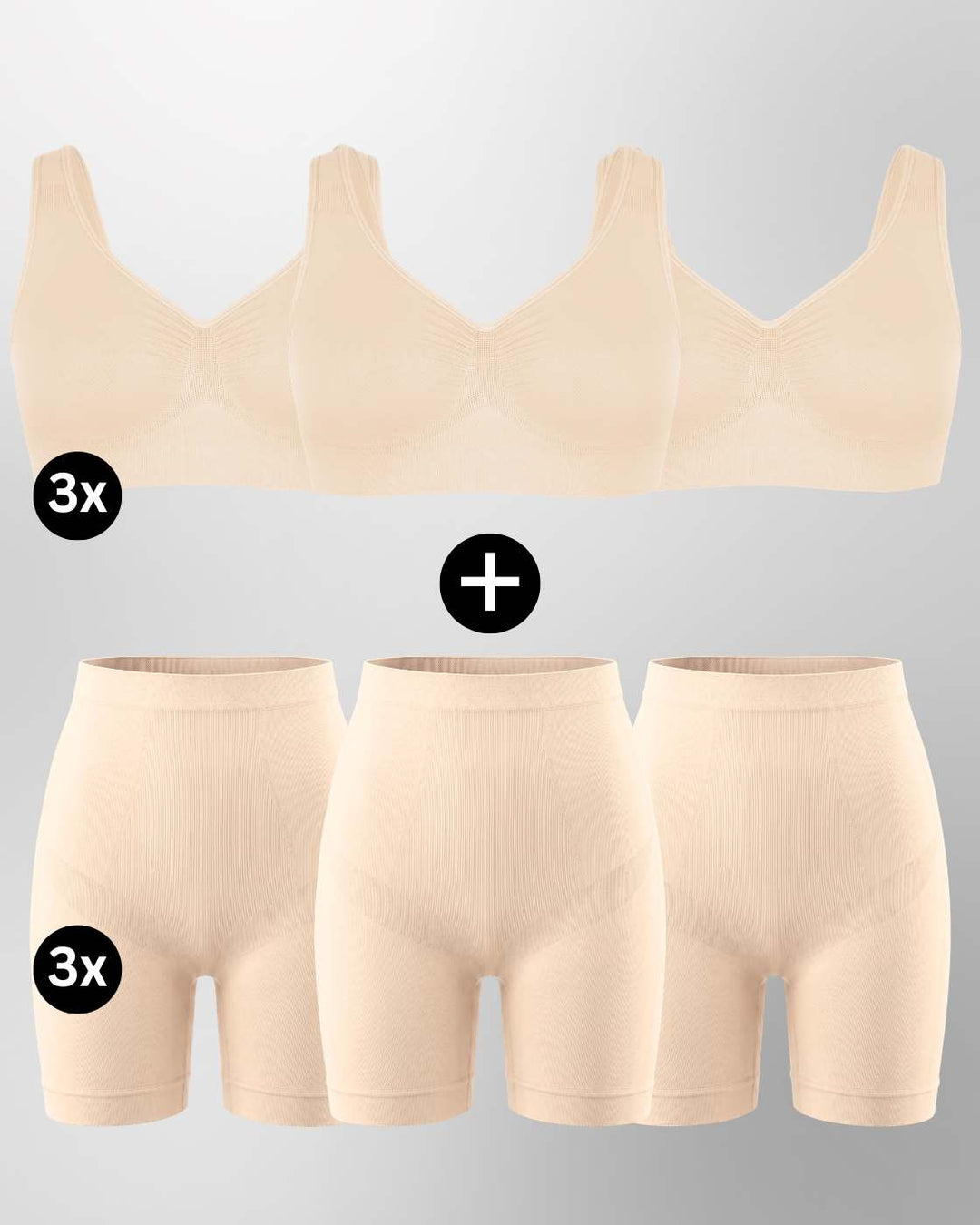 InvisiBra "Soft" 2.0 & Shaping Shorts "Soft" - BH und Shorts - 6er Set
