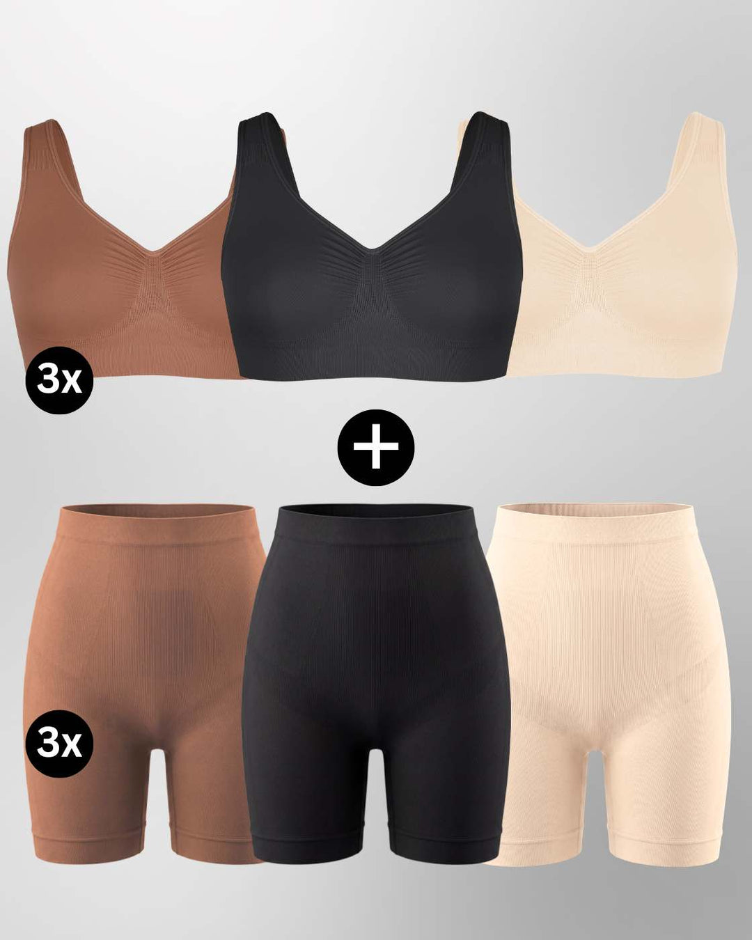 InvisiBra "Soft" 2.0 & Shaping Shorts "Soft" - BH und Shorts - 6er Set