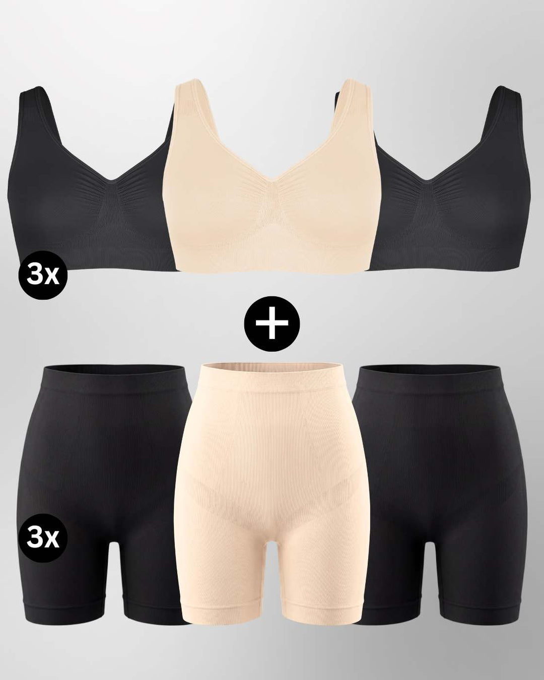 InvisiBra "Soft" 2.0 & Shaping Shorts "Soft" - BH und Shorts - 6er Set