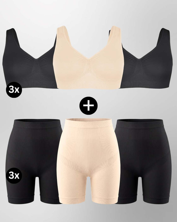 InvisiBra "Soft" 2.0 & Shaping Shorts "Soft" - BH und Shorts - 6er Set
