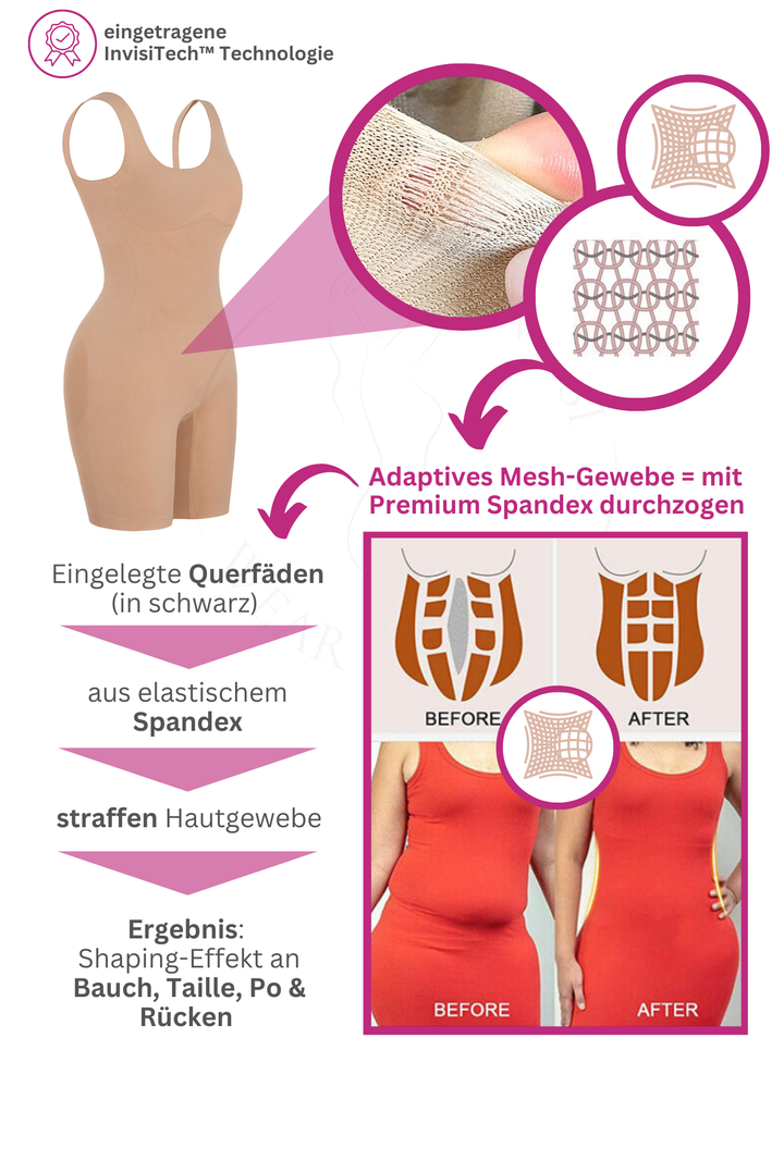 PREMIUM InvisiShape | Eco 🌱 Shaping Body mit Shorts hoher Rücken