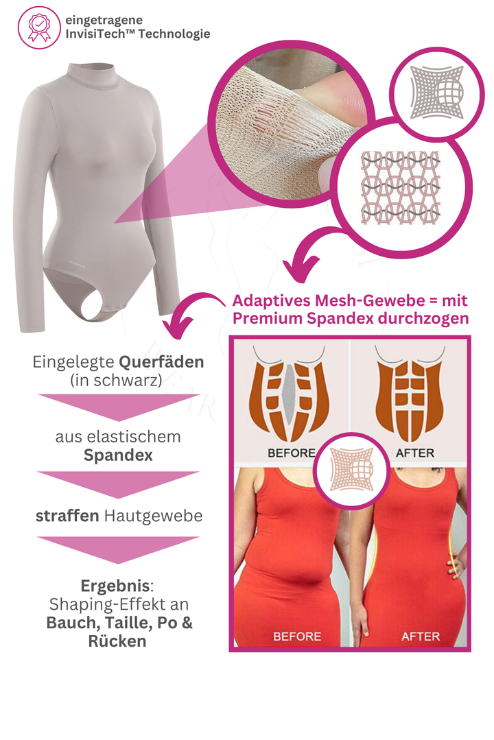 PREMIUM InvisiShape | Eco 🌱 Shaping Body mit langen Armen & Rollkragen