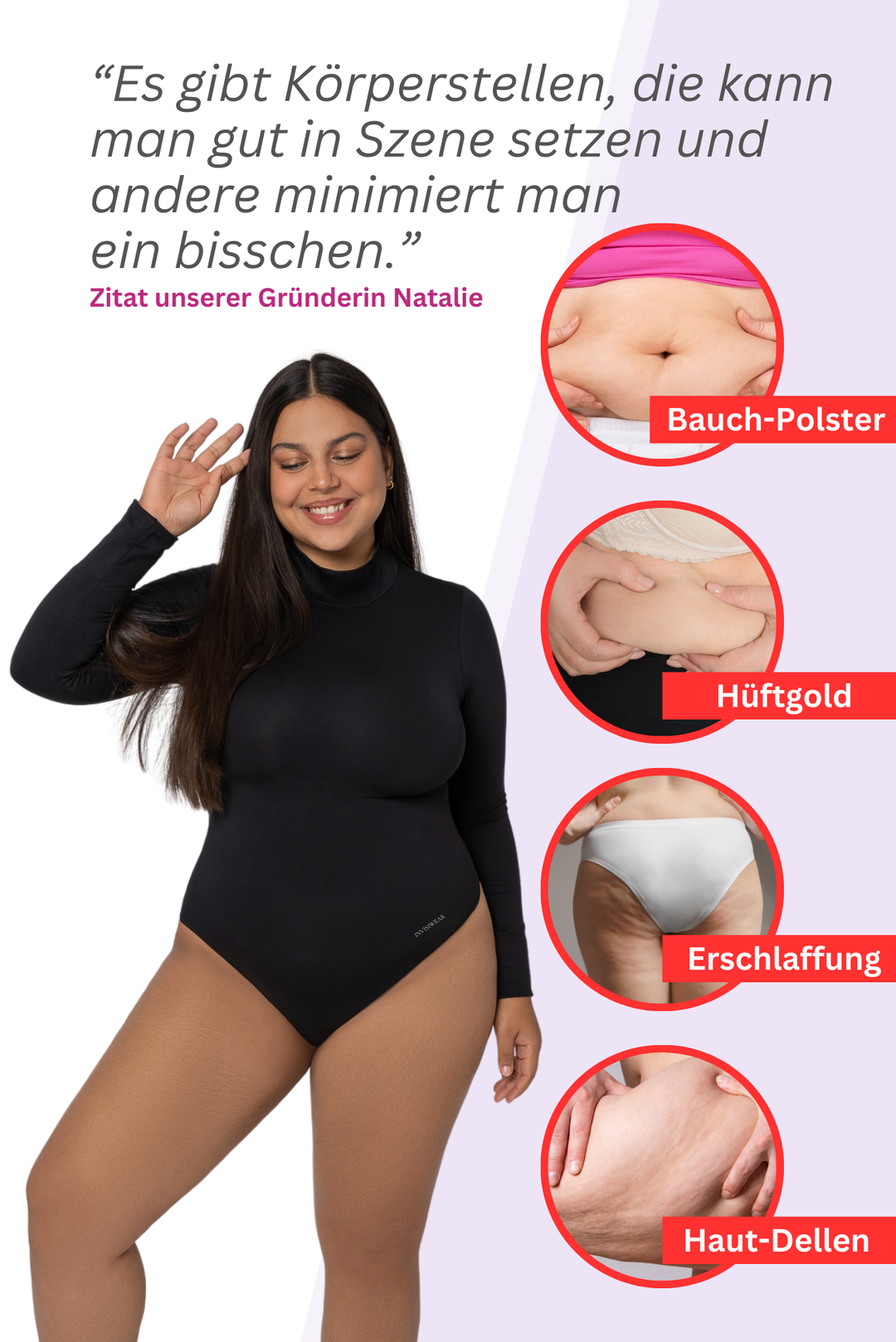 PREMIUM InvisiShape | Eco 🌱 Shaping Body mit langen Armen & Rollkragen