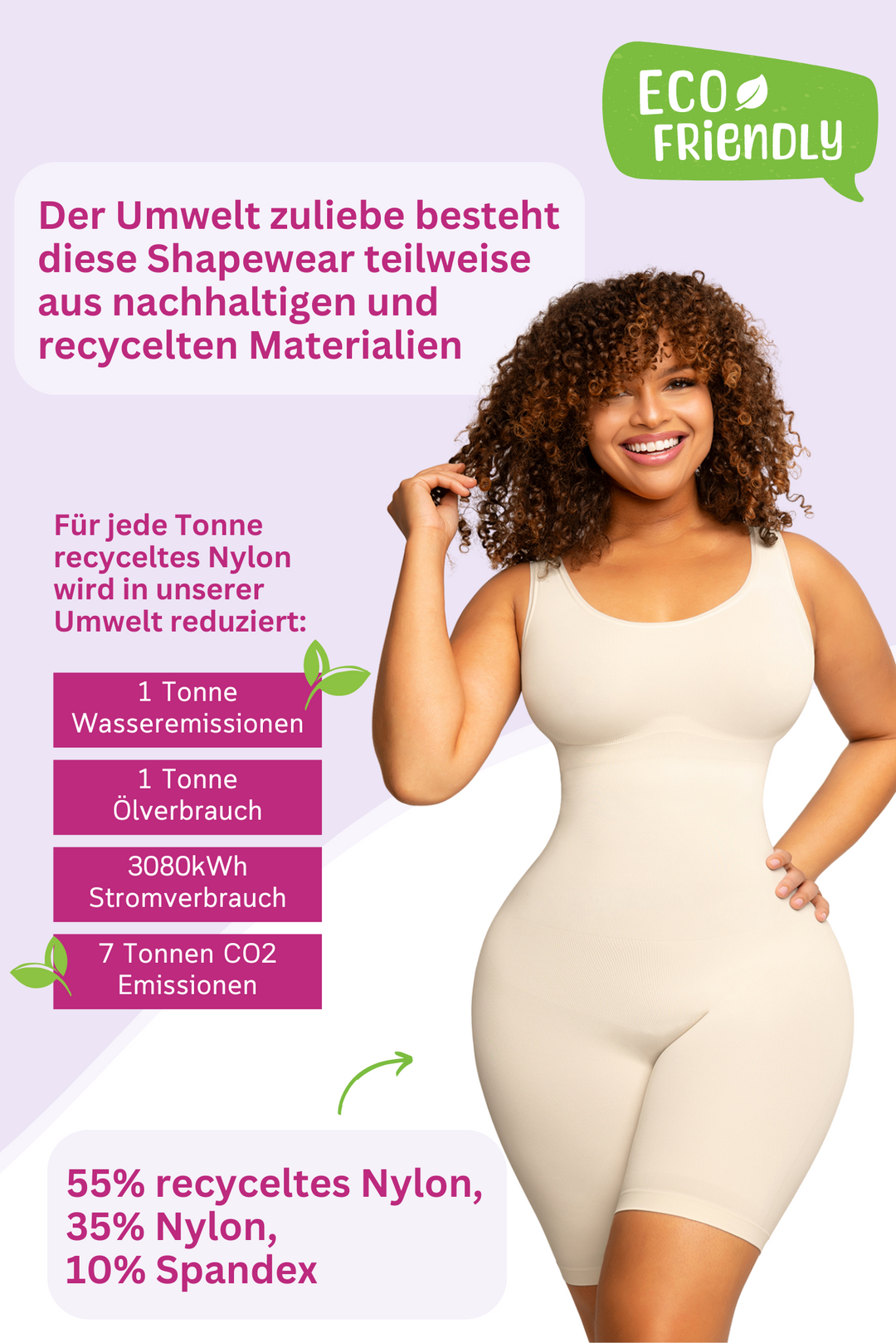 PREMIUM InvisiShape | Eco 🌱 Shaping Body mit Shorts hoher Rücken