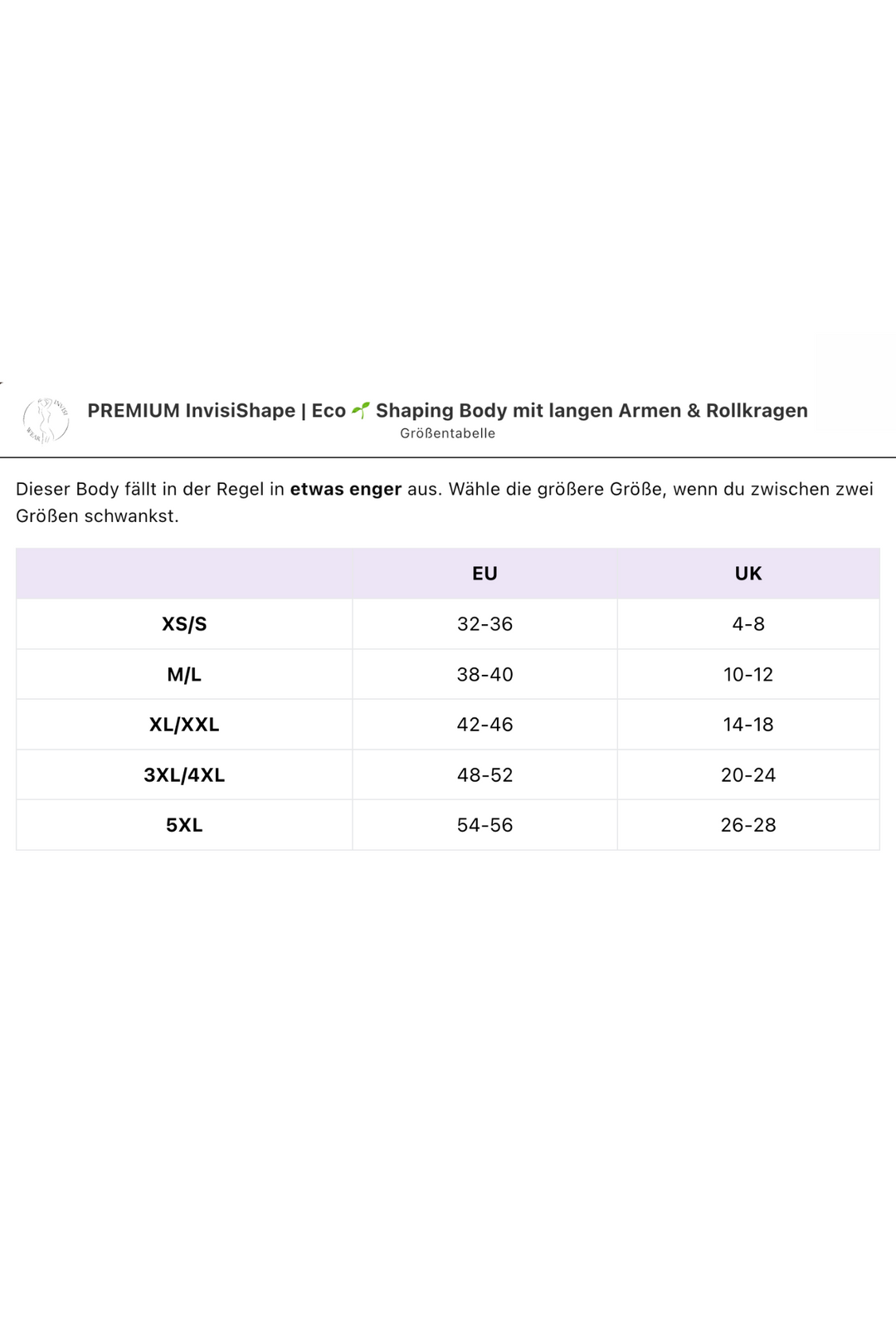 PREMIUM InvisiShape | Eco 🌱 Shaping Body mit langen Armen & Rollkragen