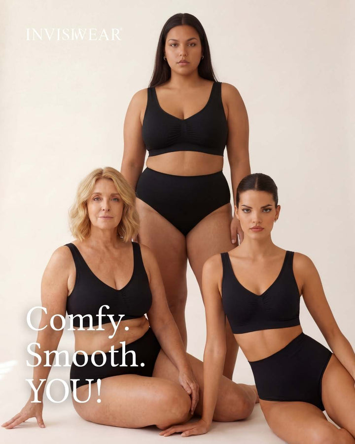 InvisiBra "Soft" 2.0 - Bügelloser BH mit breiten Komfort-Trägern - 3er Set