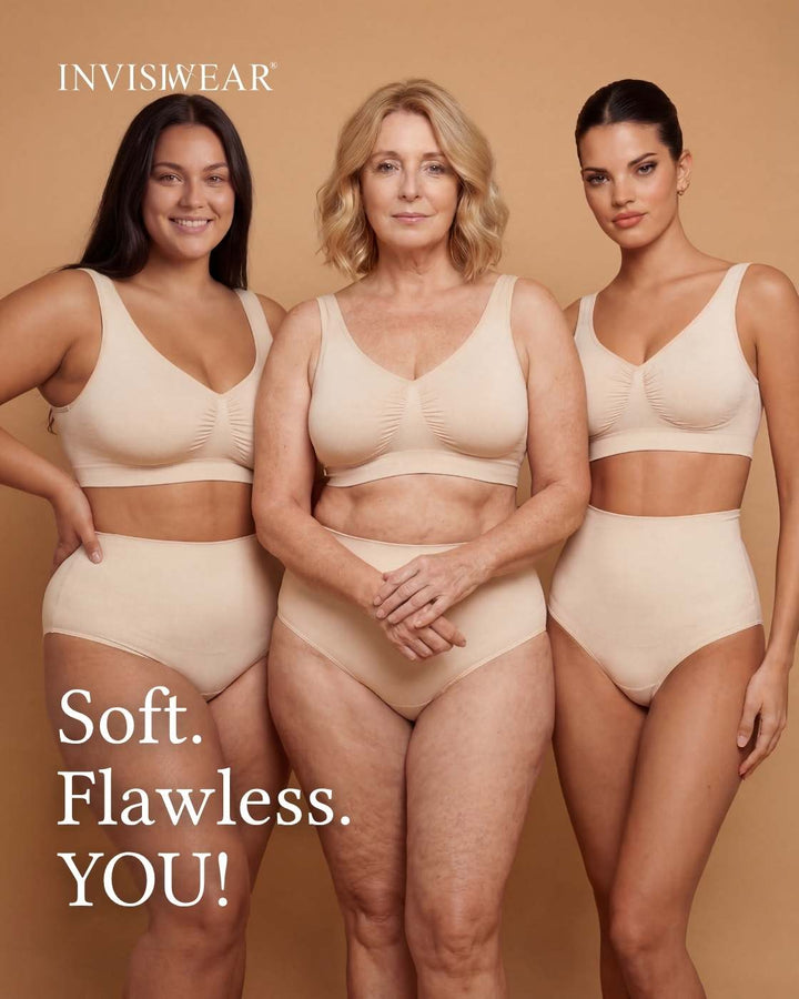 InvisiBra "Soft" 2.0 - Bügelloser BH mit breiten Komfort-Trägern - 3er Set