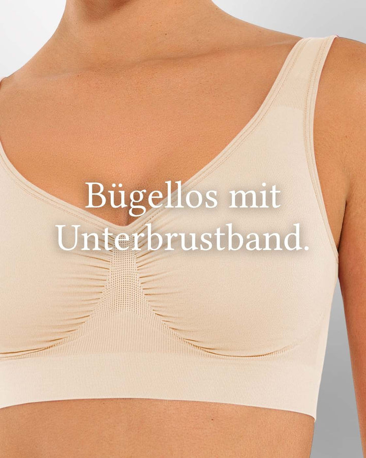 InvisiBra "Soft" 1.0 & 2.0 - Bügellose BHs zum Reinschlüpfen - 4er Set
