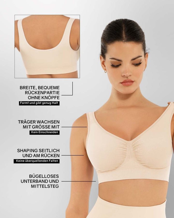 InvisiBra "Soft" 1.0 & 2.0 - Bügellose BHs zum Reinschlüpfen - 4er Set