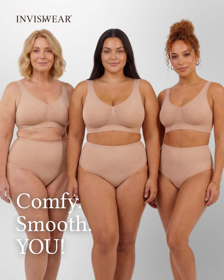 InvisiBra "Soft" 2.0 - Bügelloser BH mit breiten Komfort-Trägern - 3er Set