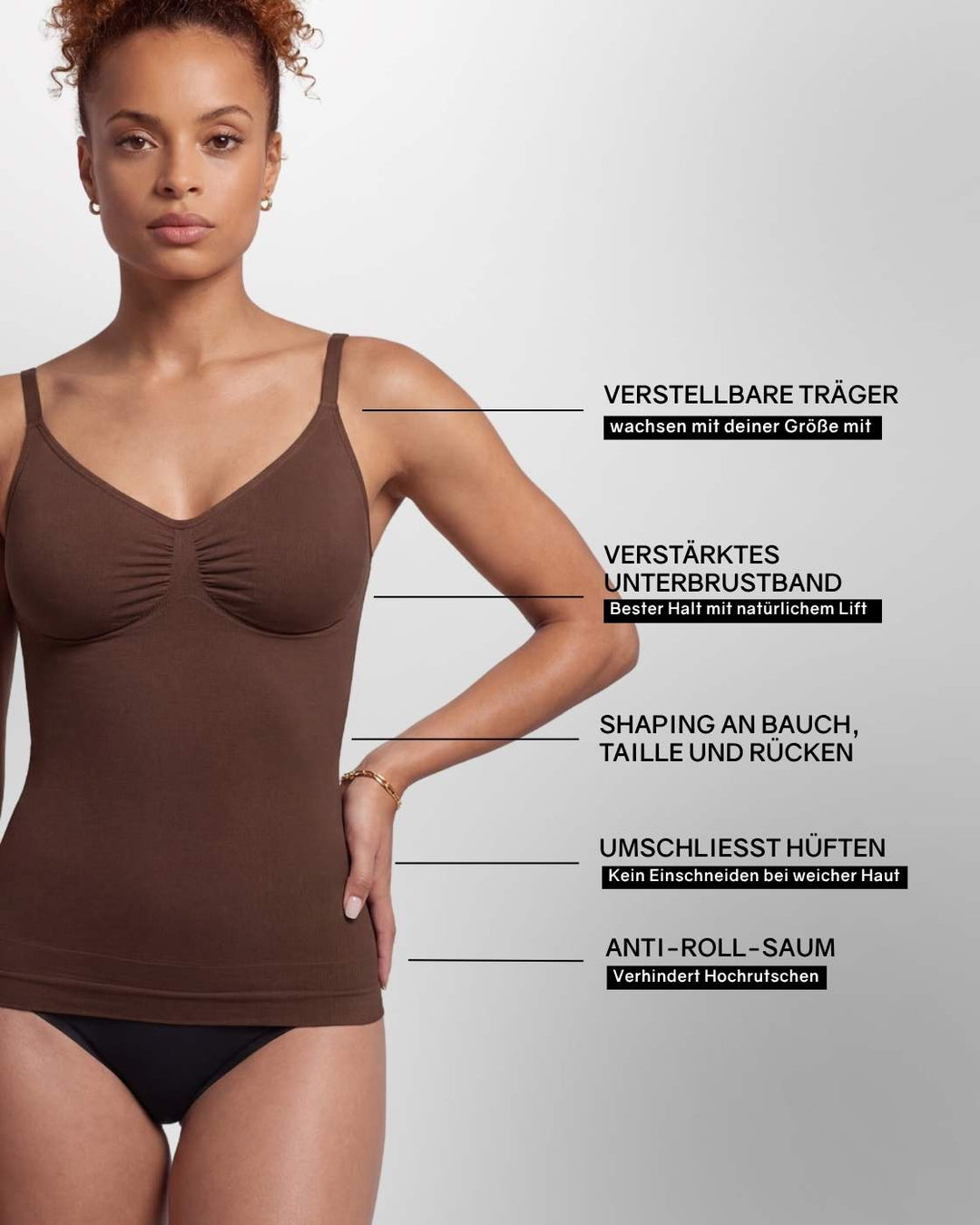PREMIUM InvisiShape - Top mit verstellbaren Trägern & InvisiBra "Soft" 1.0 - 5er Set