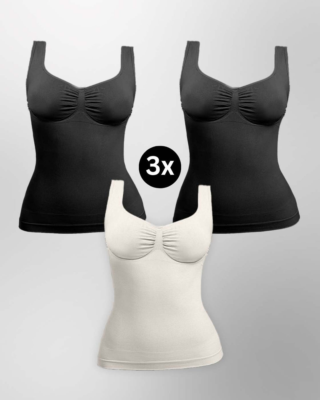 PREMIUM InvisiShape - Shaping Top mit Raffung - 3er Set