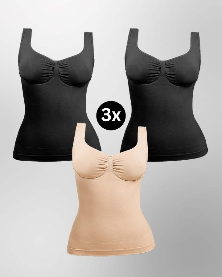 PREMIUM InvisiShape - Shaping Top mit Raffung - 3er Set