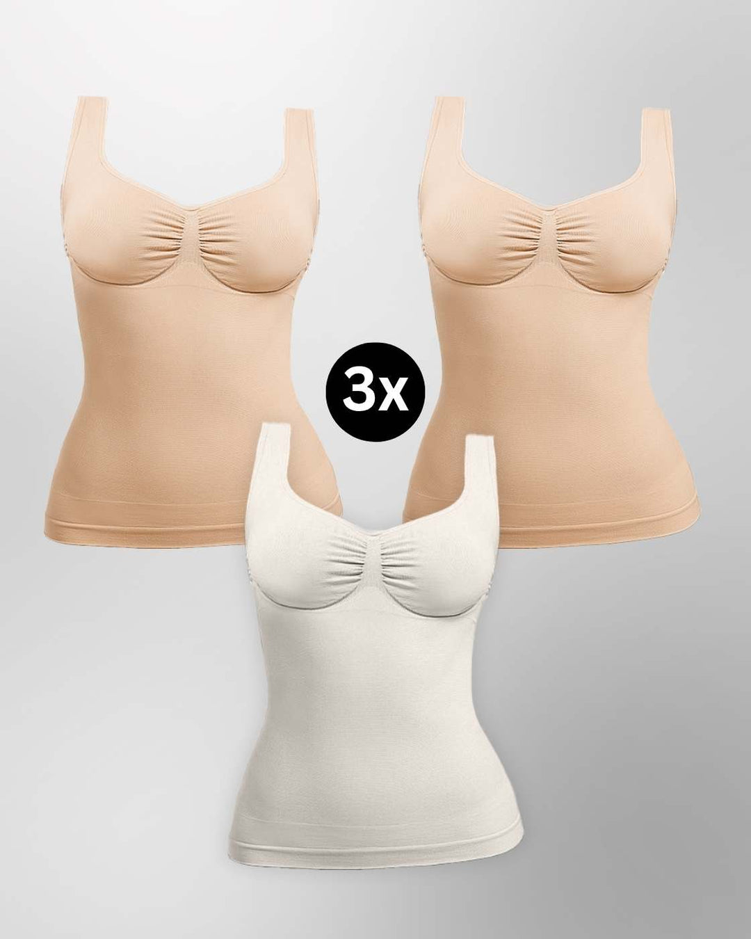 PREMIUM InvisiShape - Shaping Top mit Raffung - 3er Set