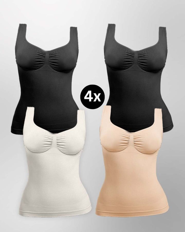 PREMIUM InvisiShape - Shaping Top mit Raffung - 4er Set