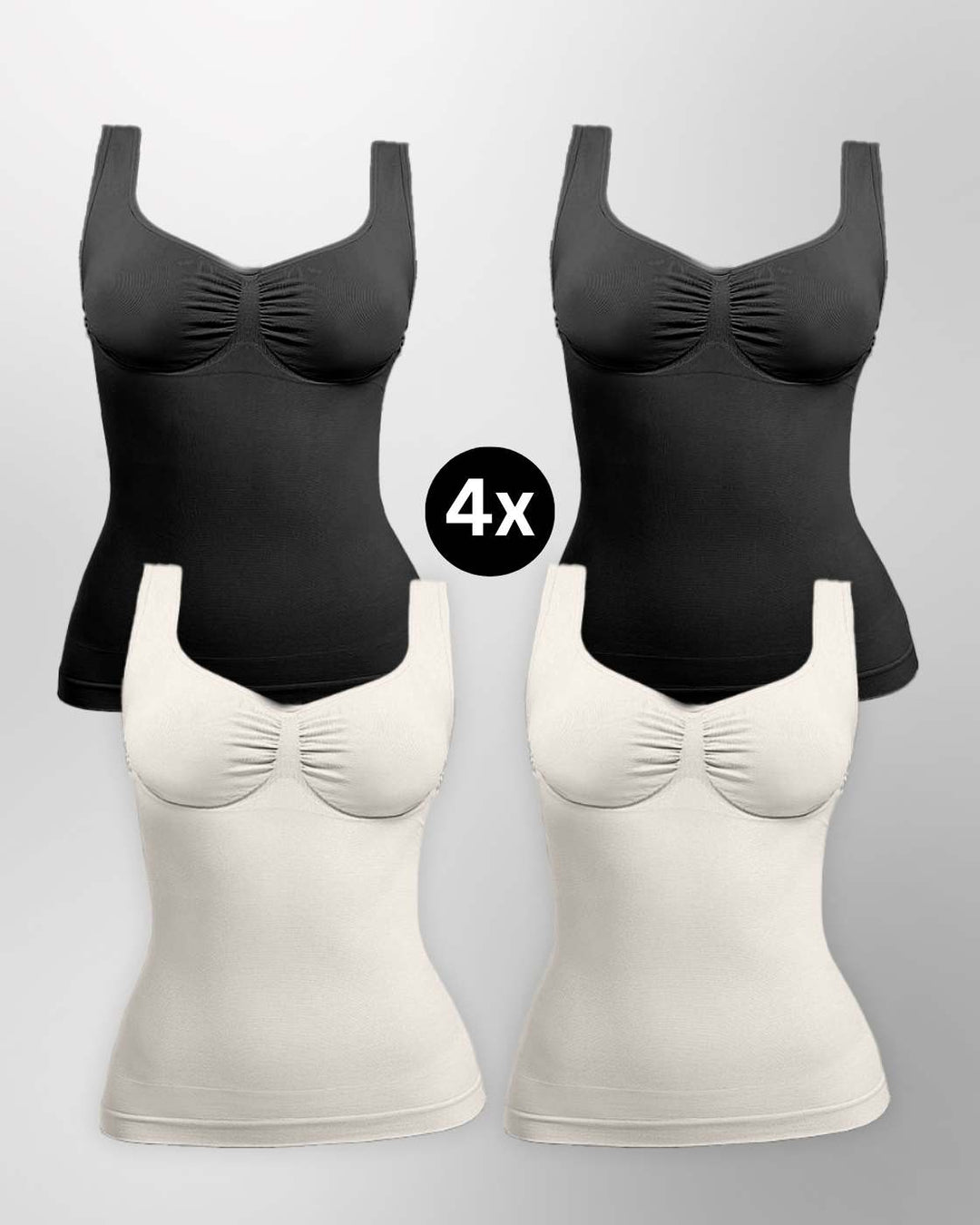 PREMIUM InvisiShape - Shaping Top mit Raffung - 4er Set