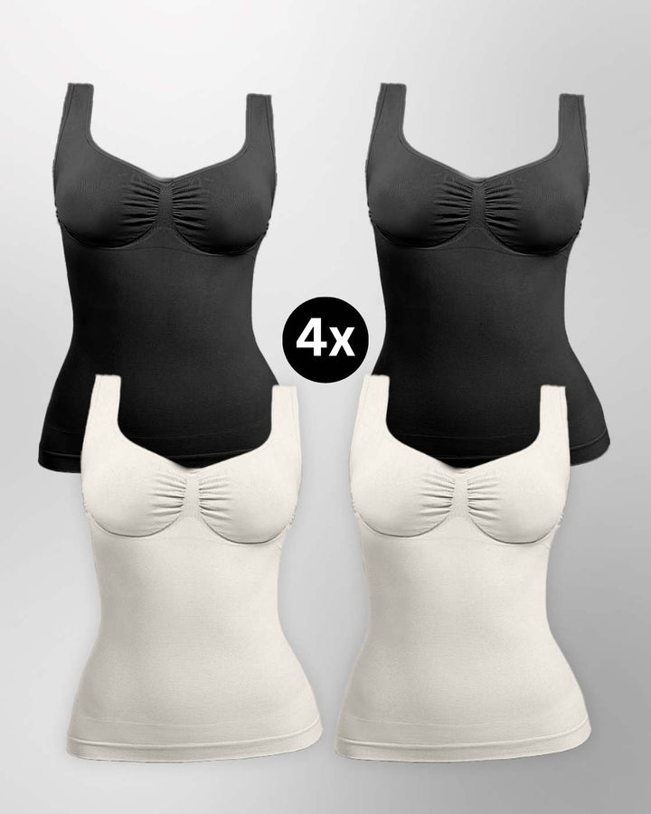 PREMIUM InvisiShape - Shaping Top mit Raffung - 4er Set