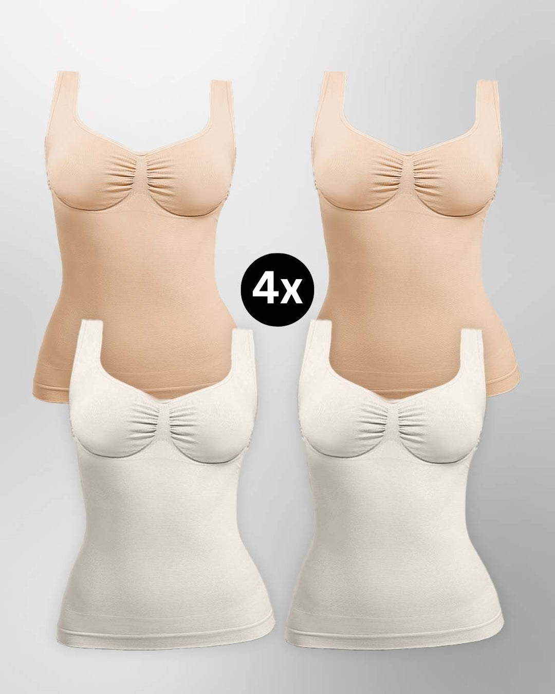 PREMIUM InvisiShape - Shaping Top mit Raffung - 4er Set