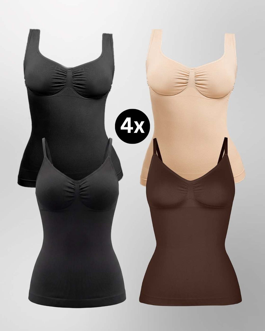 PREMIUM InvisiShape - Bestseller Shaping Tops - 4er Set